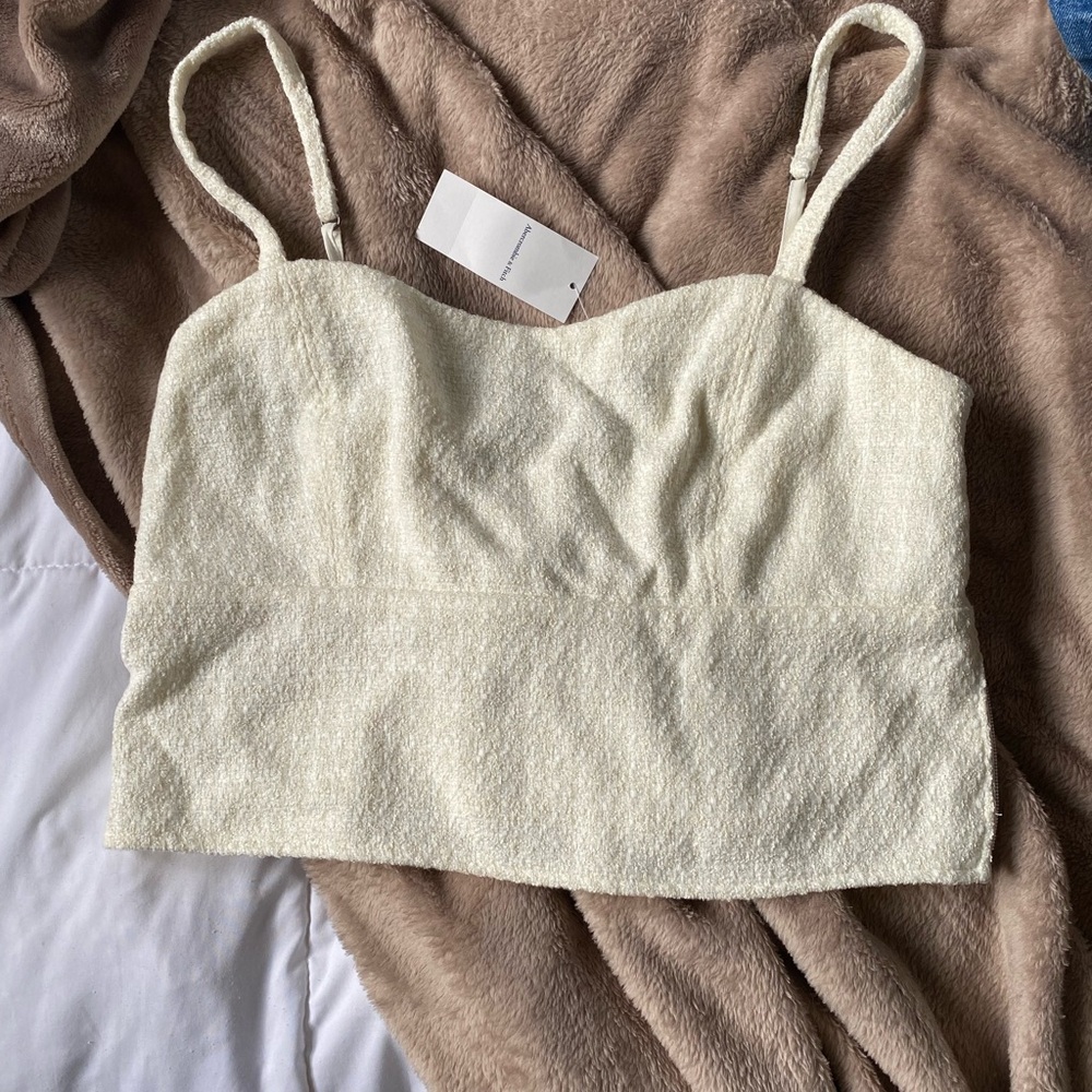 Abercrombie & Fitch Cream Crop Top